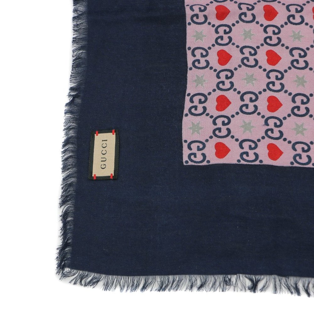10118-Gucci Purple Patterned Scarf 609703 - Picture 4 of 5